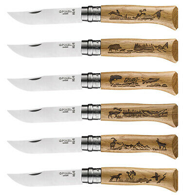 Opinel No.08 Oak Engraved Handle Folding Knife - Animalia 8號雕刻木柄摺刀